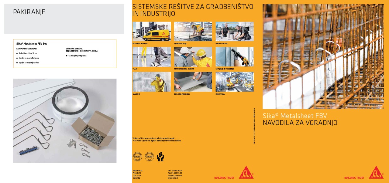 Sika® Metalsheet FBV NAVODILA ZA VGRADNJO